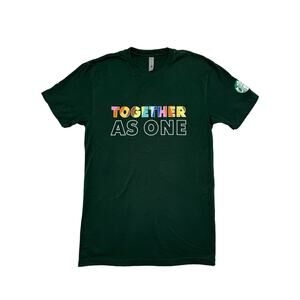 STARBUCKS Pride Together As One Green Rainbow Short Sleeve Tee Unisex Small